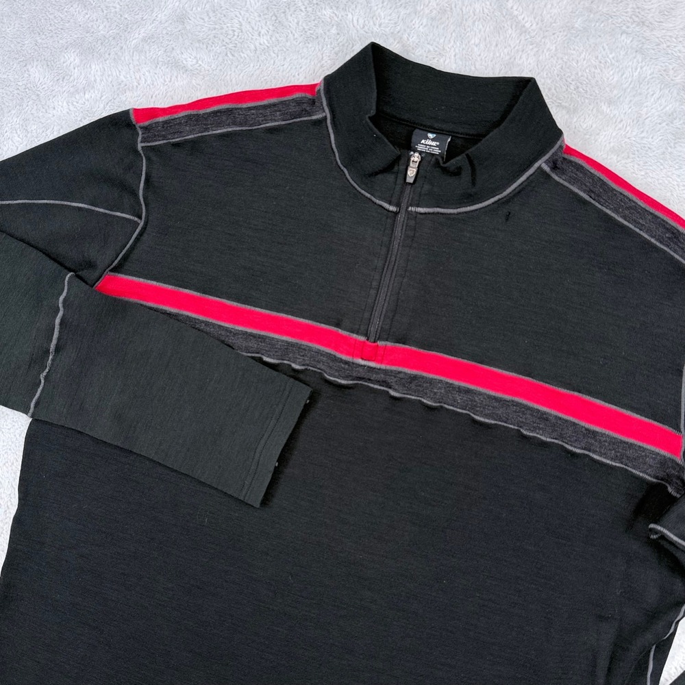 KUHL Downhill Racr Merino Wool 1/4 Zip Pullover Men XL Black Sweater Long Sleeve